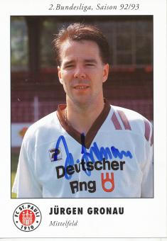Jürgen Gronau  1992/1993  FC St.Pauli  Fußball Autogrammkarte original signiert 