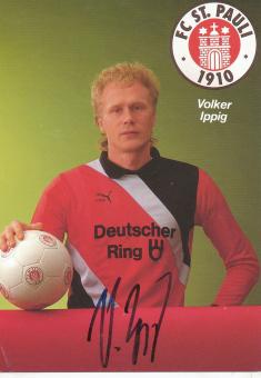 Volker Ippig  1989/1990  FC St.Pauli  Fußball Autogrammkarte original signiert 