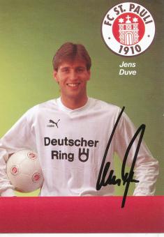 Jens Duve  1989/1990  FC St.Pauli  Fußball Autogrammkarte original signiert 