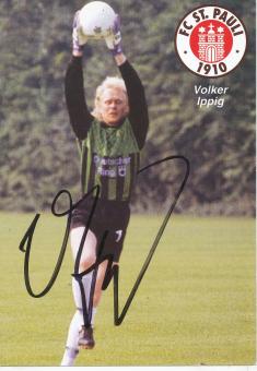 Volker Ippig  1990/1991  FC St.Pauli  Fußball Autogrammkarte original signiert 