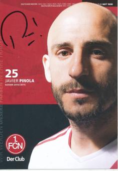Javier Pinola  2014/2015  FC Nürnberg  Fußball Autogrammkarte original signiert 