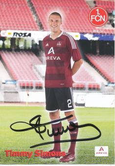 Timmy Simons  2011/2012  FC Nürnberg  Fußball Autogrammkarte original signiert 