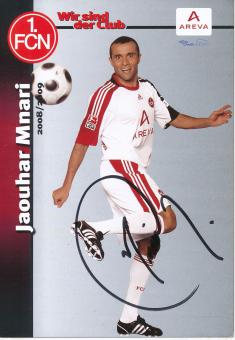 Jaouhar Mnari  2008/2009  FC Nürnberg  Fußball Autogrammkarte original signiert 
