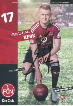 Sebastian Kerk  2015/2016  FC Nürnberg  Fußball Autogrammkarte original signiert 