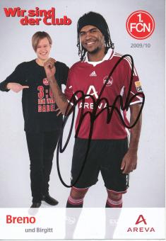 Breno   2009/2010  FC Nürnberg  Fußball Autogrammkarte original signiert 