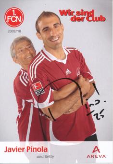 Javier Pinola   2009/2010  FC Nürnberg  Fußball Autogrammkarte original signiert 