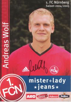 Andreas Wolf  2004/2005  FC Nürnberg  Fußball Autogrammkarte original signiert 