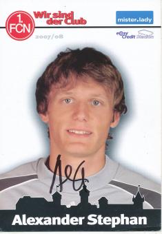 Alexander Stephan  2007/2008  FC Nürnberg  Fußball Autogrammkarte original signiert 