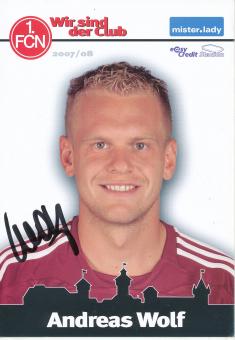 Andreas Wolf  2007/2008  FC Nürnberg  Fußball Autogrammkarte original signiert 