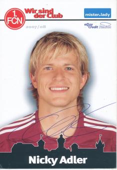 Nicky Adlert  2007/2008  FC Nürnberg  Fußball Autogrammkarte original signiert 