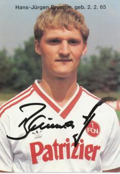 Hans Jürgen Brunner  1985/1986  FC Nürnberg  Fußball Autogrammkarte original signiert 