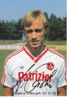 Anders Giske  1986/1987  FC Nürnberg  Fußball Autogrammkarte original signiert 