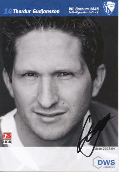 Thordur Gudjonsson  2003/2004  VFL Bochum  Fußball Autogrammkarte original signiert 