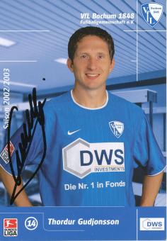 Thordur Gudjonsson   2002/2003  VFL Bochum  Fußball Autogrammkarte original signiert 