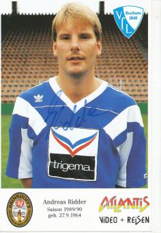 Andreas Ridder  1989/1990  VFL Bochum  Fußball Autogrammkarte original signiert 