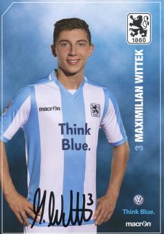 Maximilian Wittek   2015/2016  1860 München Fußball Autogrammkarte original signiert 