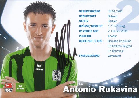 Antonio Rukavina  2009/2010  1860 München Fußball Autogrammkarte original signiert 