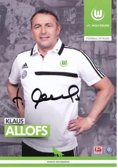 Klaus Allofs  2013/2014  VFL Wolfsburg  Fußball Autogrammkarte original signiert 