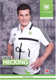 Dieter Hecking  2013/2014  VFL Wolfsburg  Fußball Autogrammkarte original signiert 