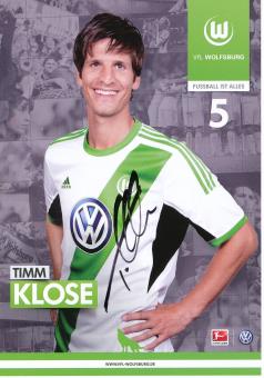 Timm Klose  2013/2014  VFL Wolfsburg  Fußball Autogrammkarte original signiert 