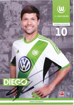 Diego  2013/2014  VFL Wolfsburg  Fußball Autogrammkarte original signiert 