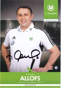 Klaus Allofs   2012/2013  VFL Wolfsburg  Fußball Autogrammkarte original signiert 