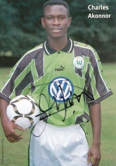 Charles Akonnor  1998/1999  VFL Wolfsburg  Fußball Autogrammkarte original signiert 
