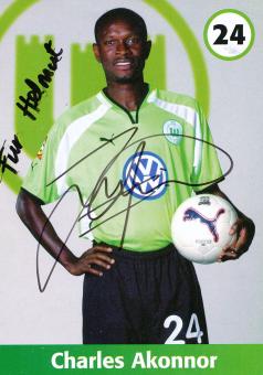 Charles Akonnor  2001/2002  VFL Wolfsburg  Fußball Autogrammkarte original signiert 