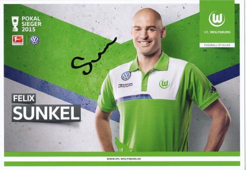 Felix Sunkel  2015/2016  VFL Wolfsburg  Fußball Autogrammkarte original signiert 