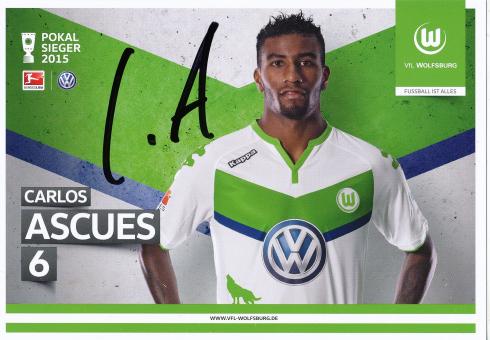 Carlos Ascues  2015/2016  VFL Wolfsburg  Fußball Autogrammkarte original signiert 