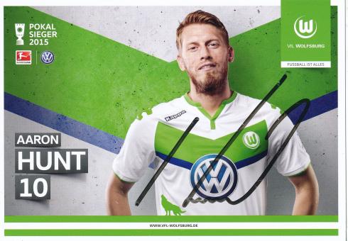 Aaron Hunt  2015/2016  VFL Wolfsburg  Fußball Autogrammkarte original signiert 