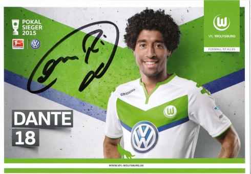 Dante  2015/2016  VFL Wolfsburg  Fußball Autogrammkarte original signiert 