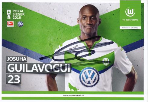 Joshua Guilavogui  2015/2016  VFL Wolfsburg  Fußball Autogrammkarte original signiert 