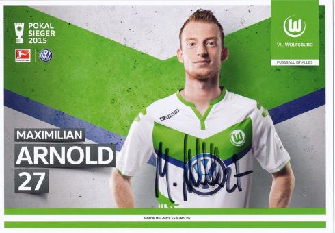 Maximilian Arnold  2015/2016  VFL Wolfsburg  Fußball Autogrammkarte original signiert 