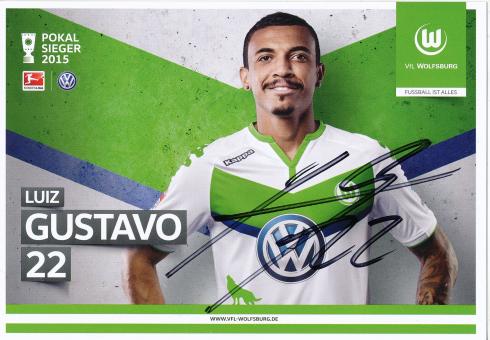 Luiz Gustavo  2015/2016  VFL Wolfsburg  Fußball Autogrammkarte original signiert 