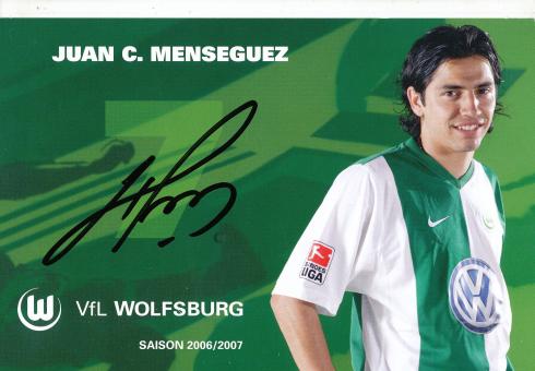 Juan Menseguez  2006/2007  VFL Wolfsburg  Fußball Autogrammkarte original signiert 