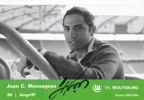 Juan Menseguez   2005/2006  VFL Wolfsburg  Fußball Autogrammkarte original signiert 
