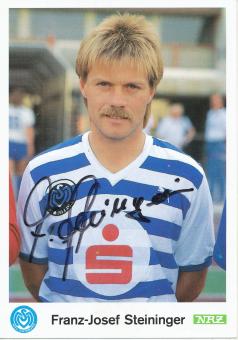 Franz Josef Steininger  1989/1990  MSV Duisburg  Fußball Autogrammkarte original signiert 