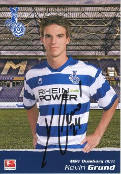 Kevin Grund  2010/2011  MSV Duisburg  Fußball Autogrammkarte original signiert 