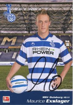 Maurice Exslager  2010/2011  MSV Duisburg  Fußball Autogrammkarte original signiert 