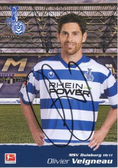 Olivier Veigneau  2010/2011  MSV Duisburg  Fußball Autogrammkarte original signiert 