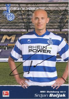 Srdjan Baljak  2010/2011  MSV Duisburg  Fußball Autogrammkarte original signiert 
