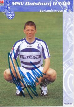 Benjamin Kruse  2003/2004  MSV Duisburg  Fußball Autogrammkarte original signiert 