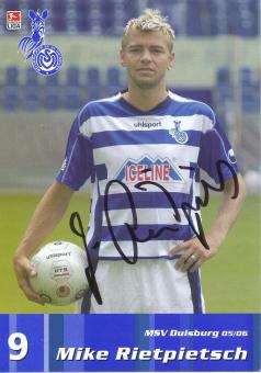 Mike Rietpietsch  2005/2006  MSV Duisburg  Fußball Autogrammkarte original signiert 