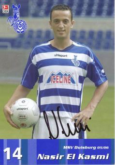 Nasir El Kasmi  2005/2006  MSV Duisburg  Fußball Autogrammkarte original signiert 