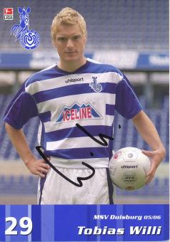 Tobias Willi  2005/2006  MSV Duisburg  Fußball Autogrammkarte original signiert 
