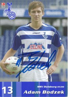 Adam Bodzek  2005/2006  MSV Duisburg  Fußball Autogrammkarte original signiert 