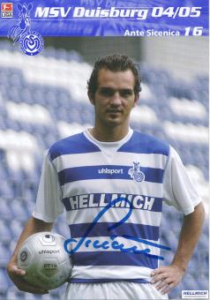 Ante Sicenica  2004/2005  MSV Duisburg  Fußball Autogrammkarte original signiert 