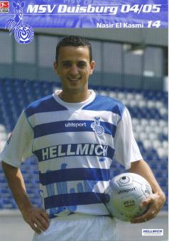 Nasir El Kasmi  2004/2005  MSV Duisburg  Fußball Autogrammkarte original signiert 