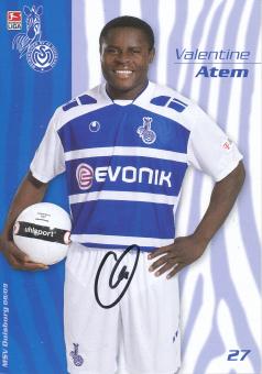 Valentine Atem   2008/2009  MSV Duisburg  Fußball Autogrammkarte original signiert 